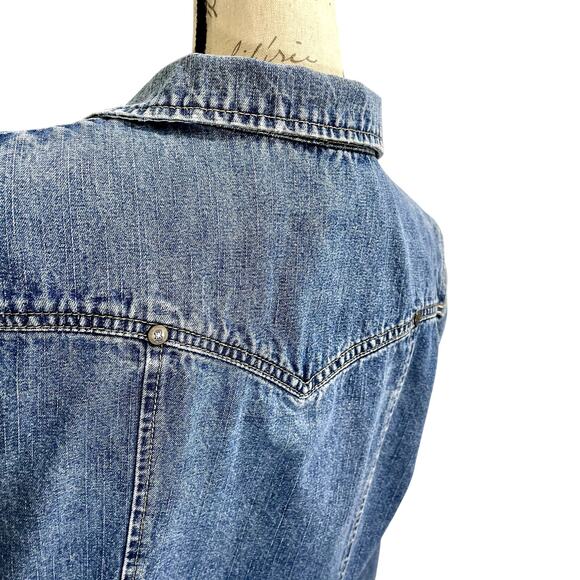 Vintage 90s Women's Bill Blass Y2K Blue Jean Denim Blazer PL - Picture 3 of 10